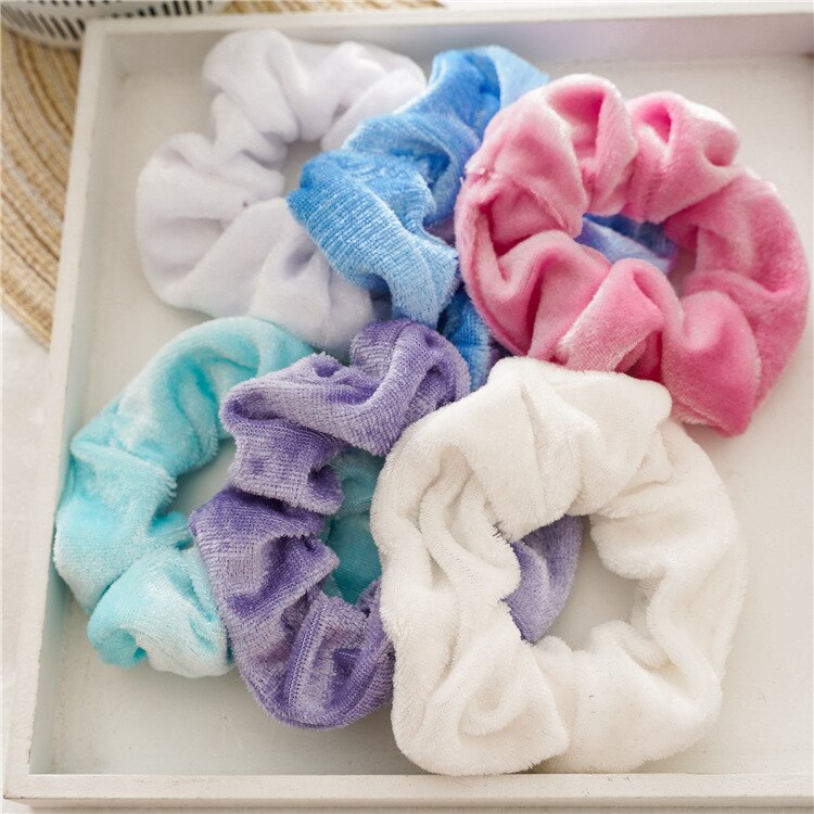 Scrunchie de terciopelo para mujer, paquete de 12 unids/lote, lazo elástico para el pelo de Color Pastel brillante, cuerda para el pelo para niña 2022