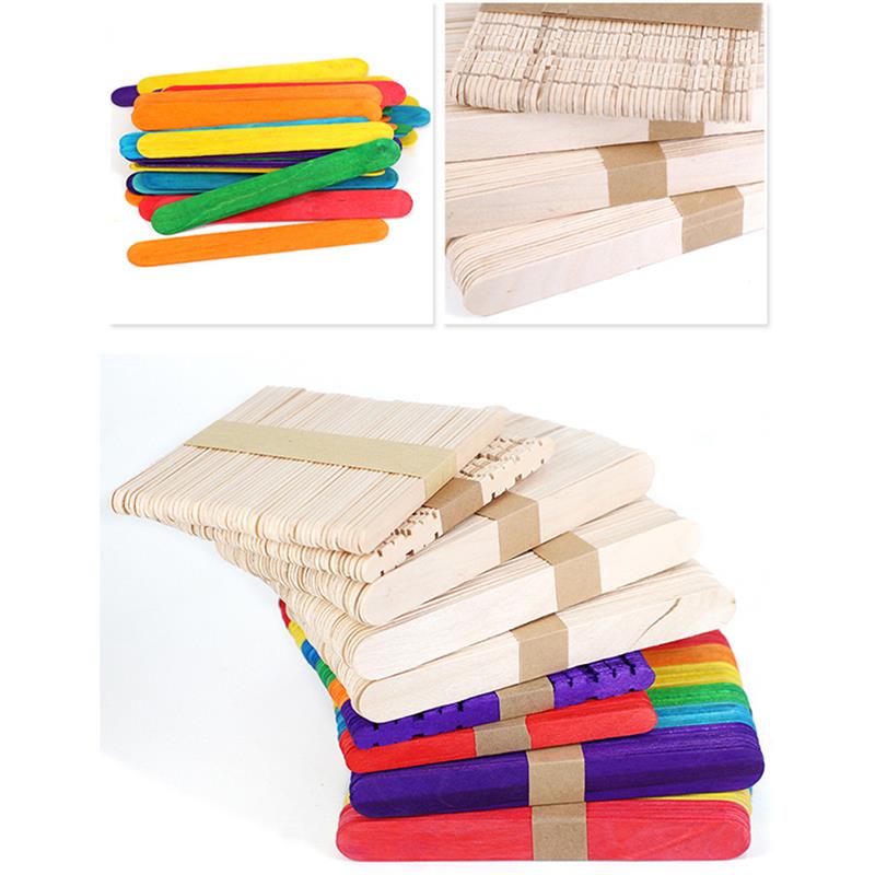50 unids/set palitos de madera Natural de palito de helado 93mm de longitud de hielo Pop palo cocina Gadget herramientas helados
