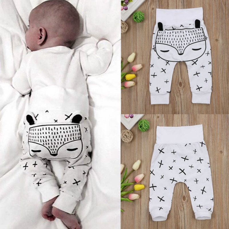 Broek Voor Pasgeborenen 0-24M Broek Voor Baby Jongens En Meisjes Cartoon Leuke Lange Harembroek, katoen Leggings