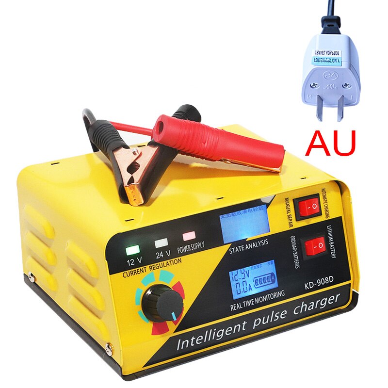 Car AGM Start-stop Car Battery Charger 400AH Intelligent Pulse Repair Battery Charger 12V 24V for RV, ATV, Boat Truck Motorcycle: AU