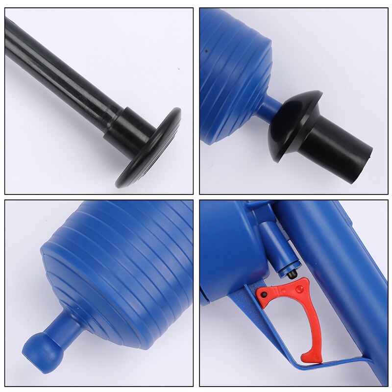 Air Power Drain Blaster Gun High-Pressure Powerful Manual Plunger Pipe Clog Remover Toilets Sink Bath Kitchen Cleaner