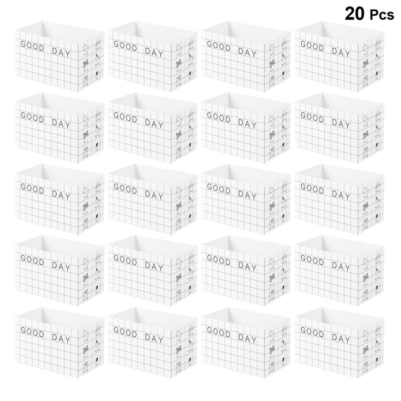 20 Pcs Papier Cake Verpakking Dozen Sandwich Containers Voedsel Dozen Feestartikelen Voor Ontbijt Hamburger Toast (Zwart En Wit)