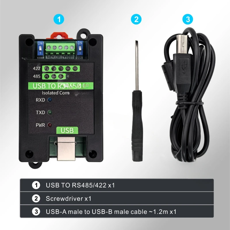 Hoogwaardige usb naar  rs485/422 industriële geïsoleerde converter usb naar  rs485 adapter