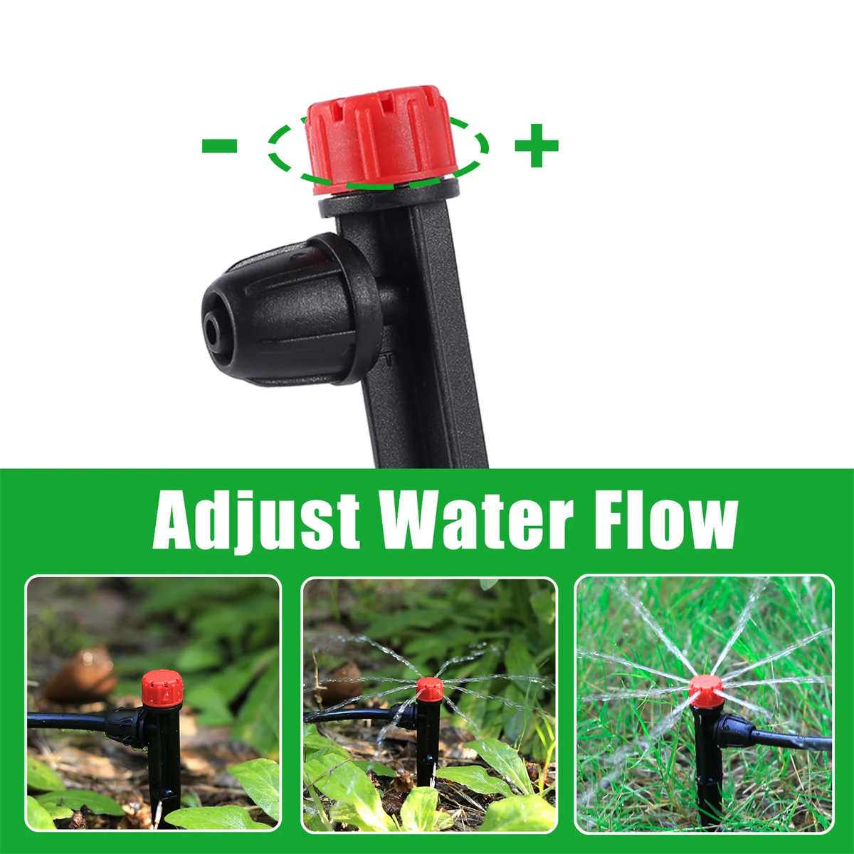 Dispositif de micro-pulvérisation d'irrigation de jardin, gouttes rouges réglables branchées au sol, flèche goutte à goutte à cercle complet, résistant à 360, 8 trous, 10 pièces, 100 pièces