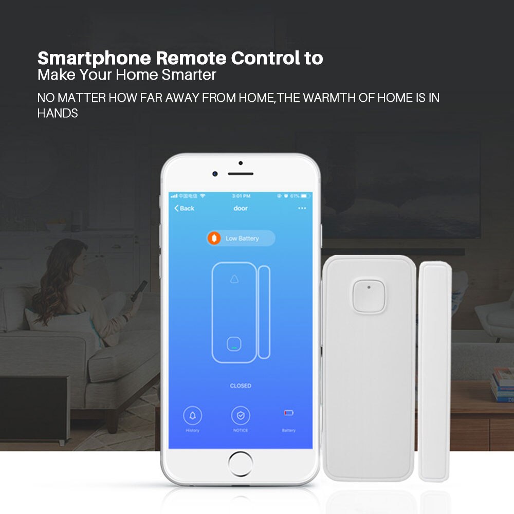 Sensor de Porta Janela De Alarme Inteligente Home Security Wi-fi inteligente PK Xiaomi Porta Sensor de Trabalho Com Alexa Google App Controle Tuya casa IFTTT