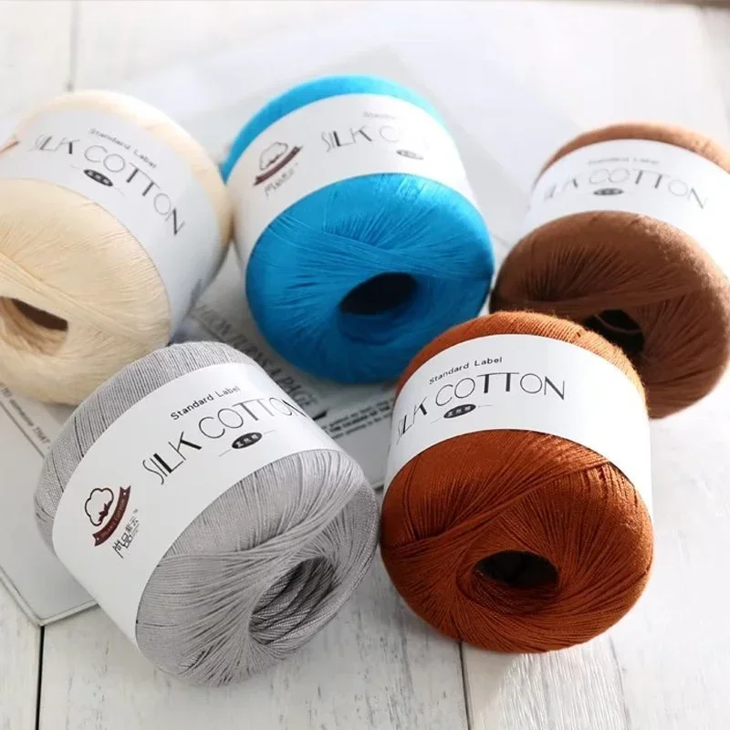 50g/pcs Silk Lace Cotton Milk Crochet Yarn Baby Hand-Knitted Warm Soft Knitting Thread for Hand Knitting Supplies Cross Stitch