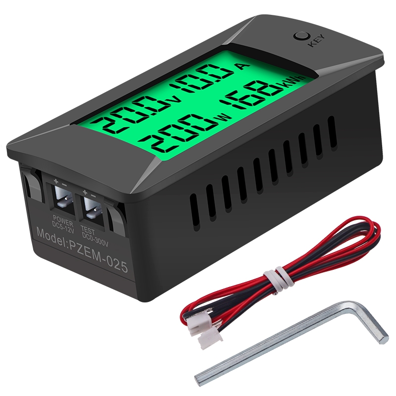 Dc 0-300v 300a voltmeter amperemeter bilbatteri testare kwh el energi spänning effektmätare monitor 12v 24v 48v 96v +  shunt
