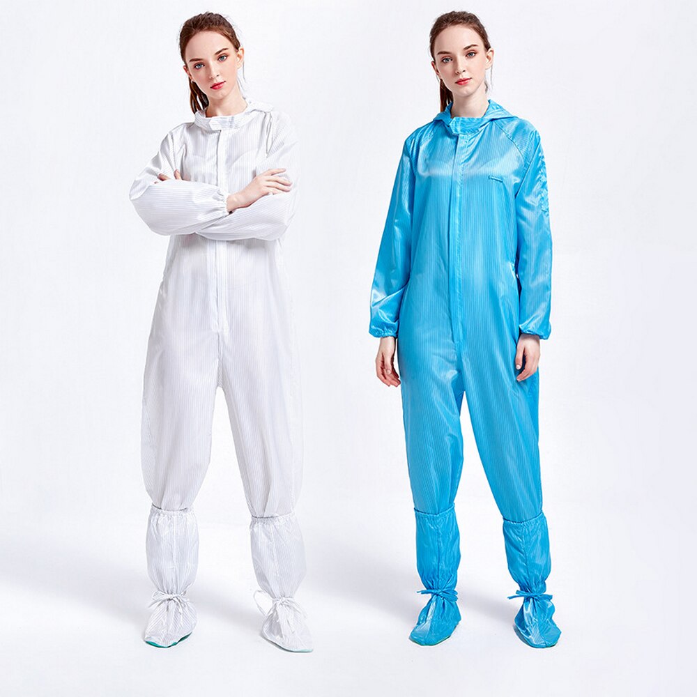 Anti-static Clothing Dust-free Workshop Woven Work Clothes Food Dust Clothing Siamese Hooded Factory Intimate Protection