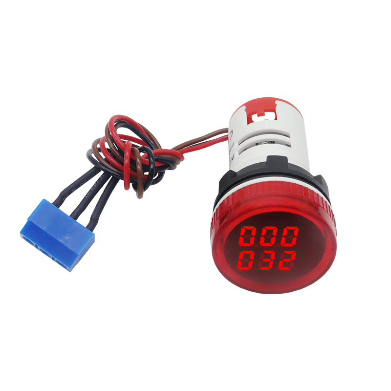 Panel Counter Meter Mini 22mm LED Digital Display Square Round Timer For Industrial Use AC220-380V 0-999999: grey