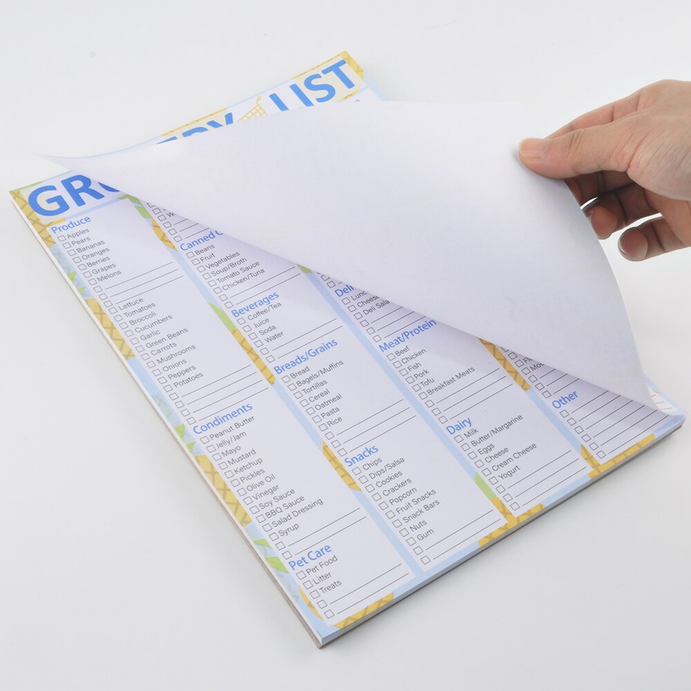 Grocery List Magnet Pad for Fridge Magnetic Notepad with 28 Page 7x10” Printed Shopping List Items and Grocery Notepad