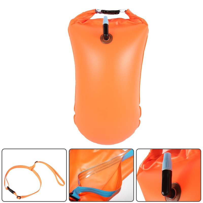 Aufblasbare Schwimmen Boje Leben Tasche Boje Schlepptau Schwimm Tauchen Sicherheit Signal Luft Tasche Aufblasen Ring PVC schweben Wasser Sport Lagerung tasche