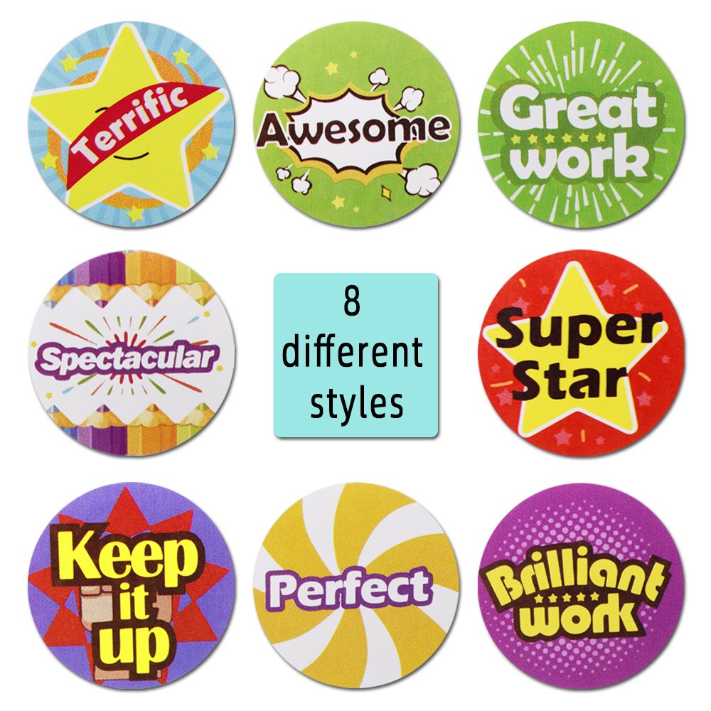 500Pcs Beloning Stickers 1 Inch Aanmoediging Sticker Roll Voor Kids Motivatie Stickers Met Schattige Patroon Voor Studenten Leraren