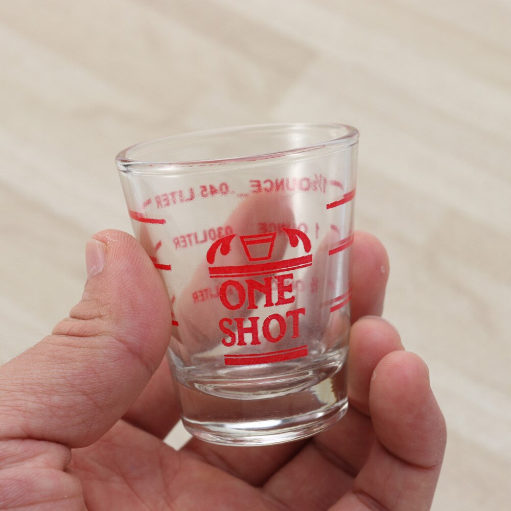 30ML Glass Measuring Cup Espresso Shot Glass Liquid Glass Ounce Cup with Scale Kitchen Measure Tool Supplies (Black)