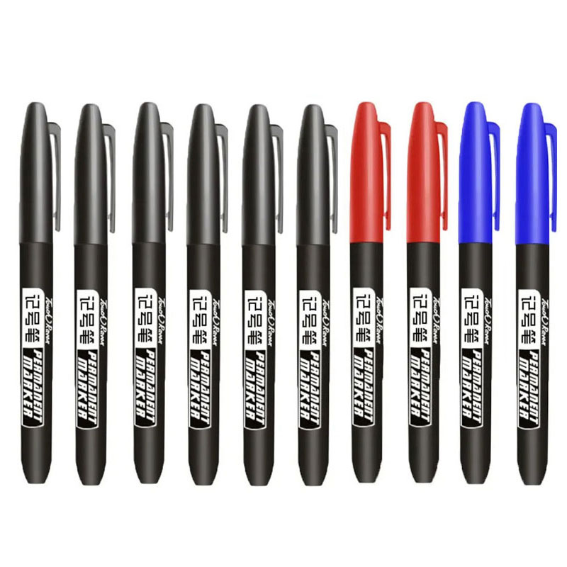 6/10 pièces stylo marqueur Permanent Manga dessin marqueurs noir bleu rouge encre étanche croquis stylos papeterie Art fournitures scolaires: kaki foncé