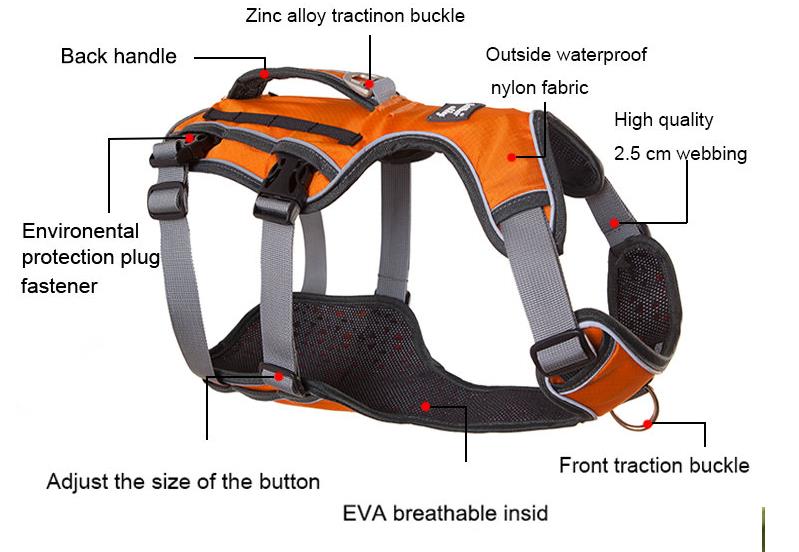 Hond Harness Training Vest Voor Medium Grote Honden Verstelbare Sterke Outdoor Avontuur Reizen Harnas Pitbull 8816
