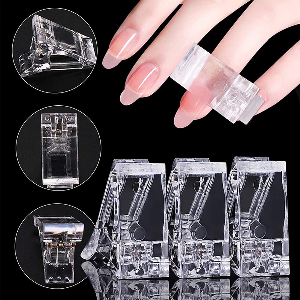 5pz clip per punte per unghie per costruzione rapida Polygel forme per unghie punte per unghie clip per estensione delle unghie UV costruttore morsetti manicure