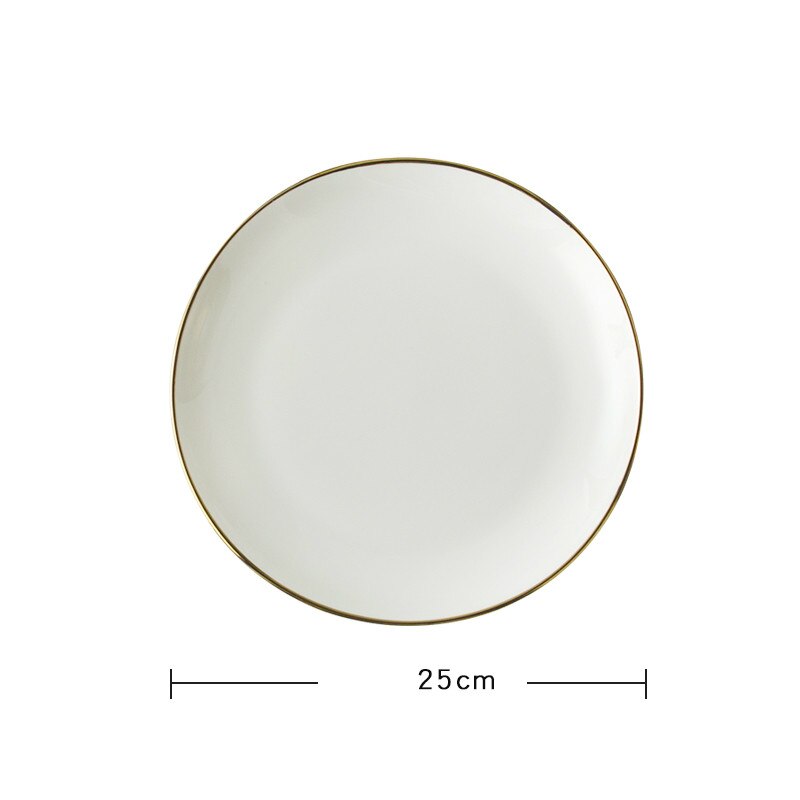 White Ceramic Tableware Bone Porcelain Dish Plate The Colour on The Plate Dinner Plate Flat LIDS, Jingdezhen Pure White Dish: 10 inch