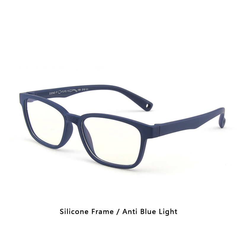 Blue Light Blocking Glasses Kids TR90 Flexible Ultralight Computer Gaming Prescription Glasses Boy Girl Child UV400: C12Matte Blue