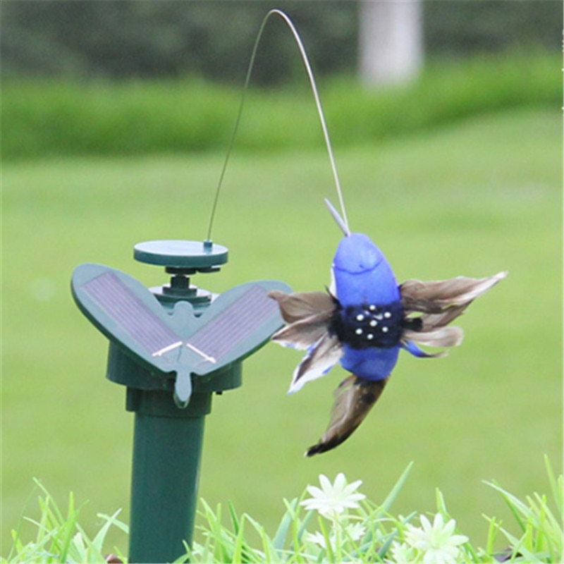Solar Power Vibration Dancing Fly Fluttering Hummingbird Birds Garden Yard Decorative Stake