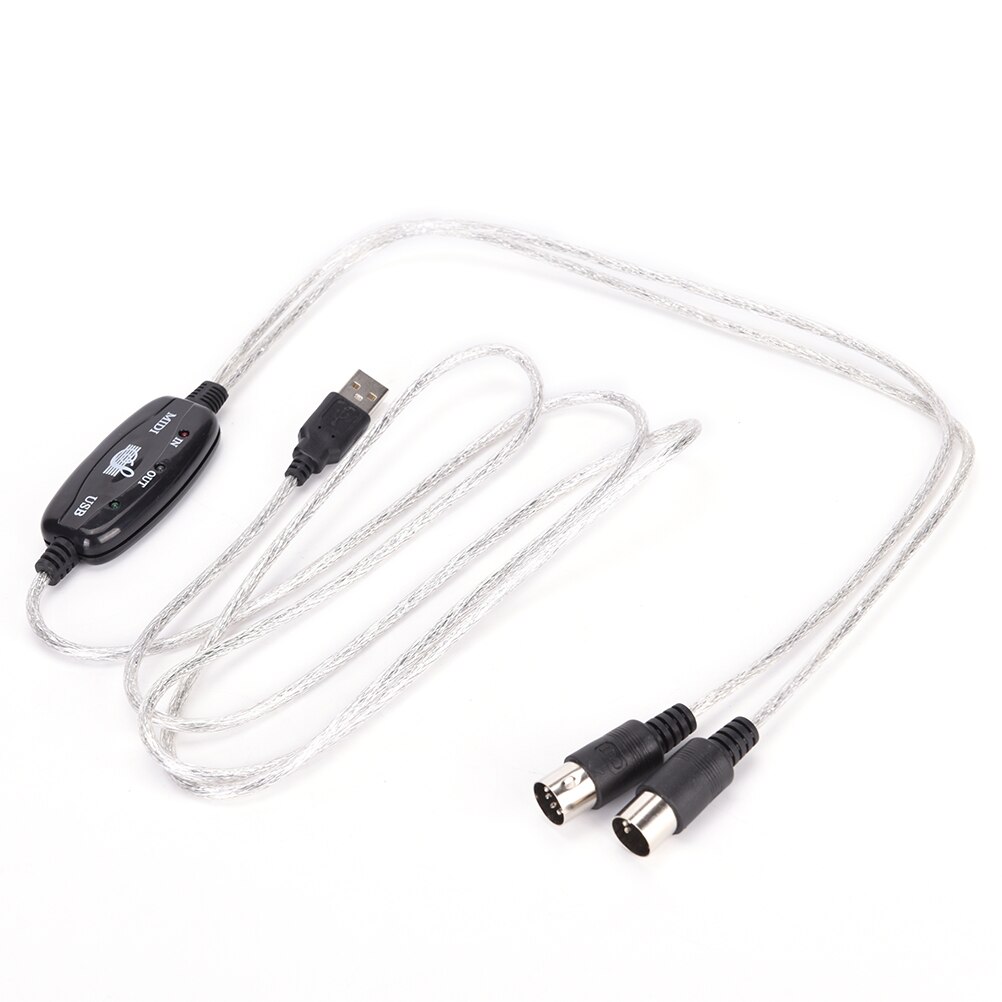 Keyboard to PC USB MIDI Cable Converter PC to Music Keyboard Cord USB 16 IN-OUT MIDI channels Interface Cable In stock