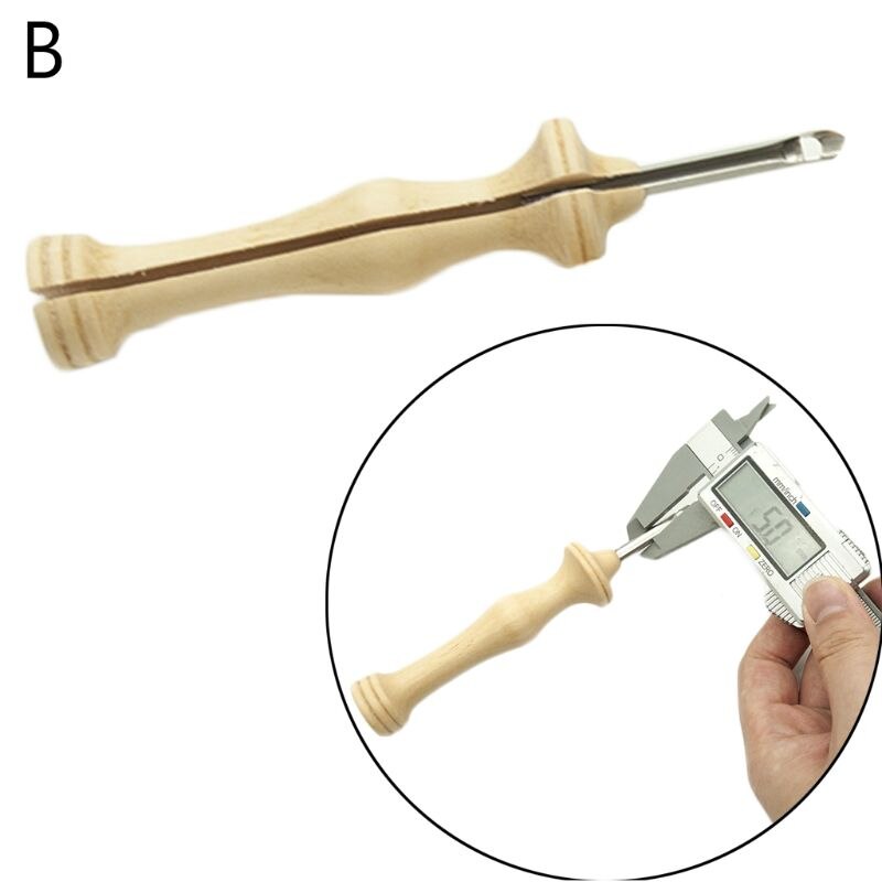 Strikning broderi punch tråder nål pen side spalte sy tilbehør diy træ håndtag vævning værktøj håndværk: B