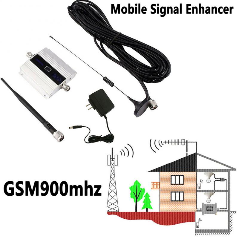 900MHz GSM Amplifier Mobile Phone Signal Repeater Booster With Outdoor/indoor Antenna 900 Mhz Repeater Signal Boosters 110-220V