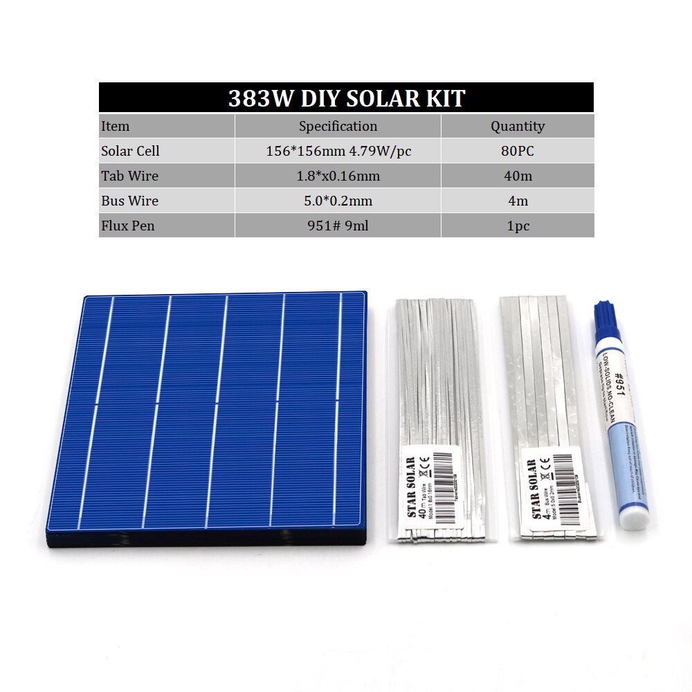 DIY Solar Panel 20 25 30 40 50 Watt 26 39 52 78 156 mm Charger Kit Polycrystall Solar Cell Tabbing Wire Busbar Flux Pen