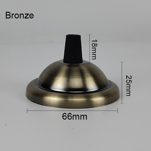 Loftsplade lampe base diy rundt jern + låselinje sort / hvid / guld / sølv /66mm vedhæng lampe base: Bronze