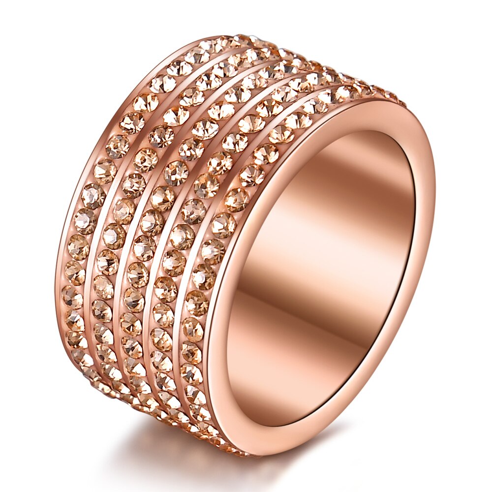 Offre spéciale pistolet noir plaqué femmes bijoux Cool 5 rangées en acier inoxydable anneau noir