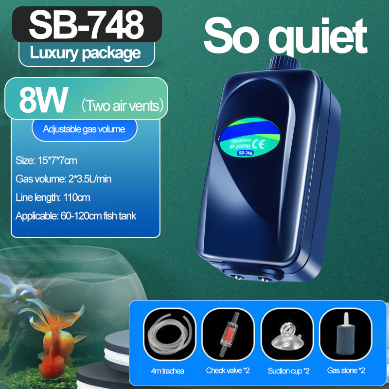 Fish Tank Oxygen Pump 220 240V Ultra Quiet Aquarium Air Pump Aerator for Home Aquarium: GRAY