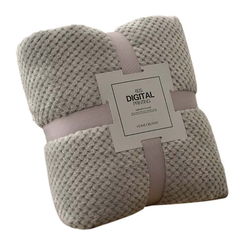 Grueso de Color sólido para sofá manta suave cálido cuadros de malla de manta de franela transpirable colcha sofá para el hogar o la oficina: GY / 70x100cm