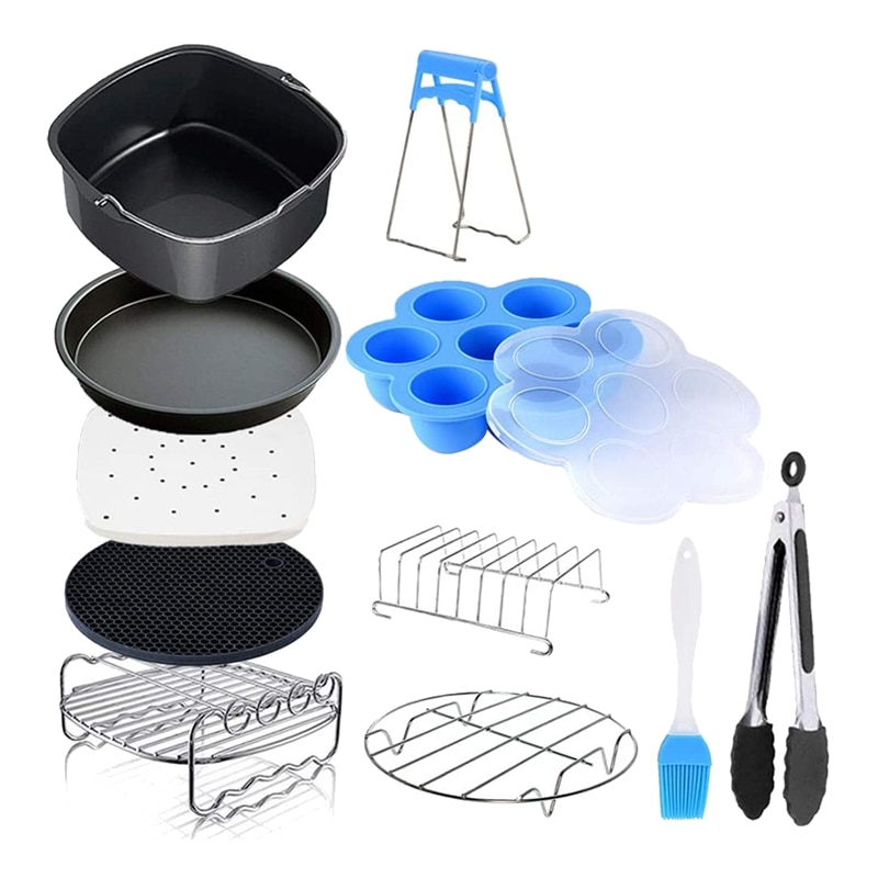 Accesorios para freidora de aire cuadrada, 11 unidades, aptas para freidora de aire, COSORI y otras freidoras de aire cuadradas y horno