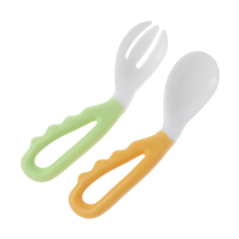 1 setti vauvan lusikka haarukkasarja astiasto turvalliset ruokintatarvikkeet bpa ilmaisia turvavälineitä lapsille vauvan lusikkahaarukka 2 kpl setti: 2