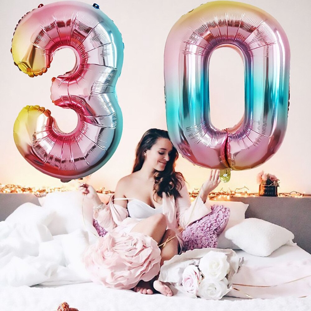Huiran 32 tommers folieballonger tall ballongfigurer ballonger bursdagsfest dekor barn voksen ballong luftballongballer babyshower
