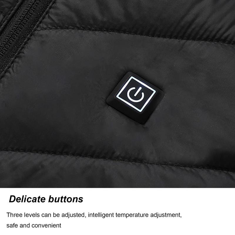 Kinderjas met verwarming voor de winter, verwarmingsvest met 10- zones en capuchon, lichtgewicht elektrisch verwarmd vest met usb-aansluiting voor kinderen, lichaamswarmer voor de winter.