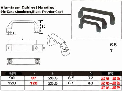 Aluminiowe uchwyty robić szafek czarny srebrny zatrzymać nylonu 90mm 120mm 180mm akcesoria robić drzwi DIY części drukarki 3D