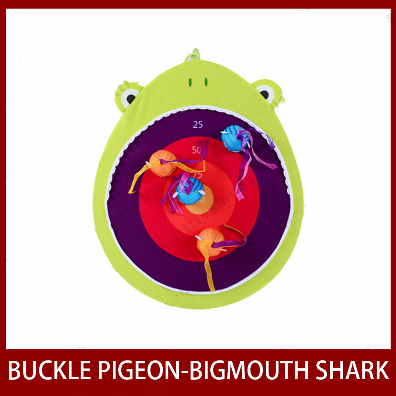 Jeu de fléchettes pour enfants, Puzzle, boucle, cible, requin, grenouille, grande bouche, jouet, Velcro, disque de cible collant pour bébé