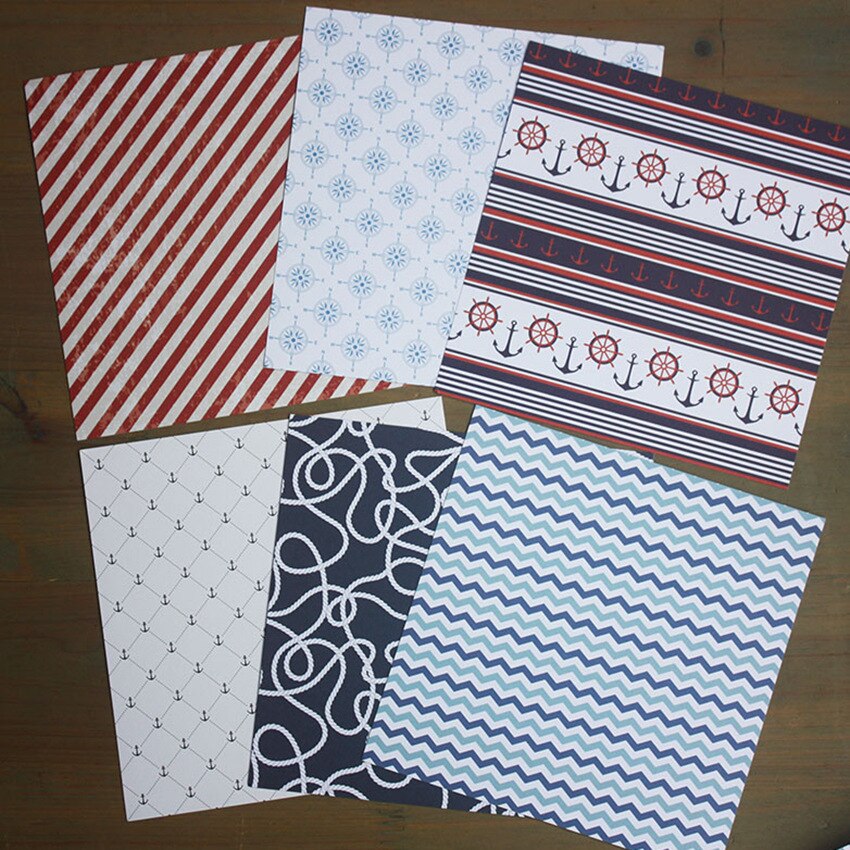 ZFPARTY 12pcs 6" Single-side Sea papercraft art paper handmade scrapbooking kit set books