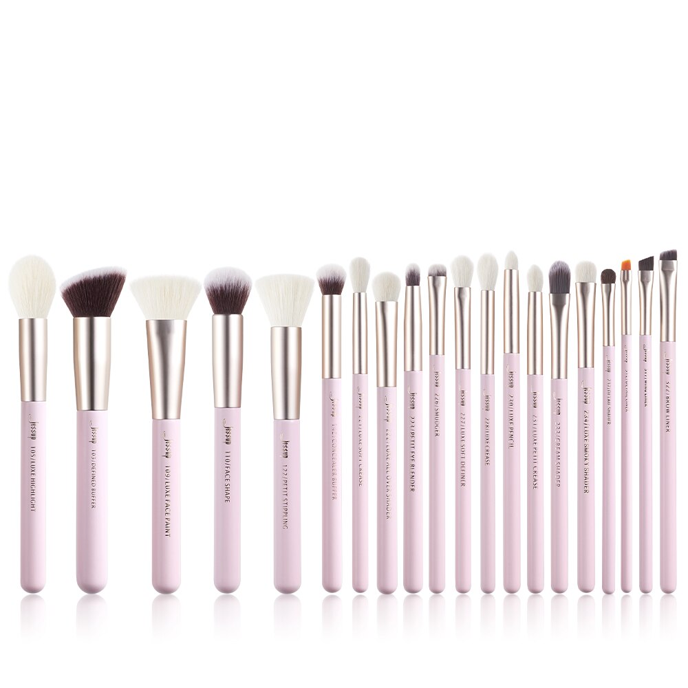 Jessup sort/sølv makeup børster sæt make up børste værktøj kit foundation pudder børster naturligt-syntetisk hår: G3-t291-20 stk