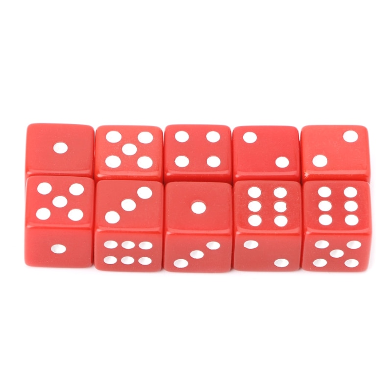 10 sztuk 15mm wielobarwność kostka z akrylu kości koraliki sześć stron przenośny stół gry zabawki 62KF