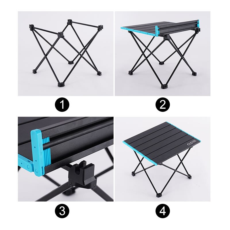 Sammenklappeligt campingbord - bærbart ultralet aluminiumslejrbord to slags letvægts kompakt, sammenrullet picnicbord til picnic