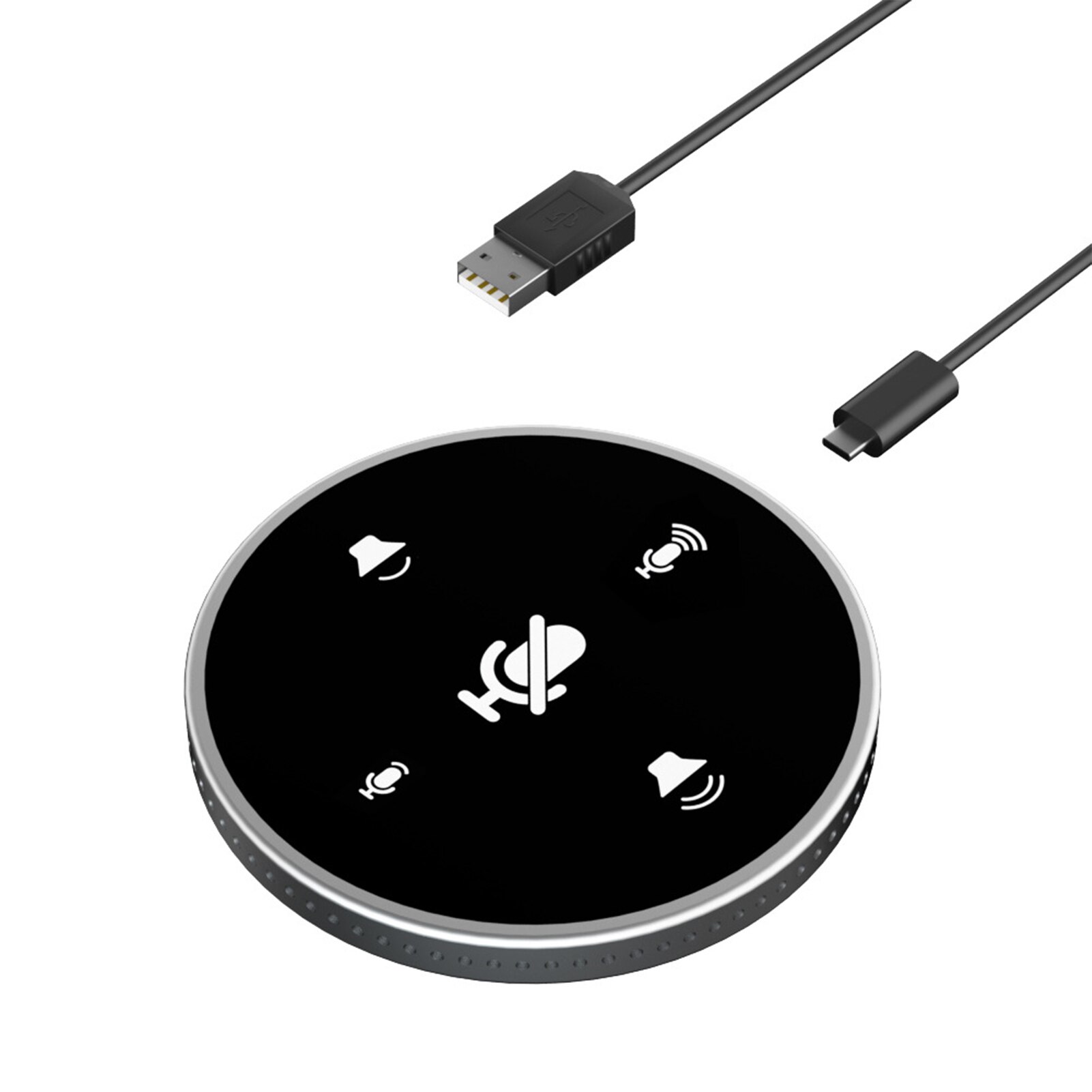 Pöytäkoneen usb-konferenssi kaiutinpuhelin mikrofoni sisäänrakennettu kaiutin 360 ° monisuuntainen pc-tietokone kondensaattorimikrofoni kannettavalle tietokoneelle