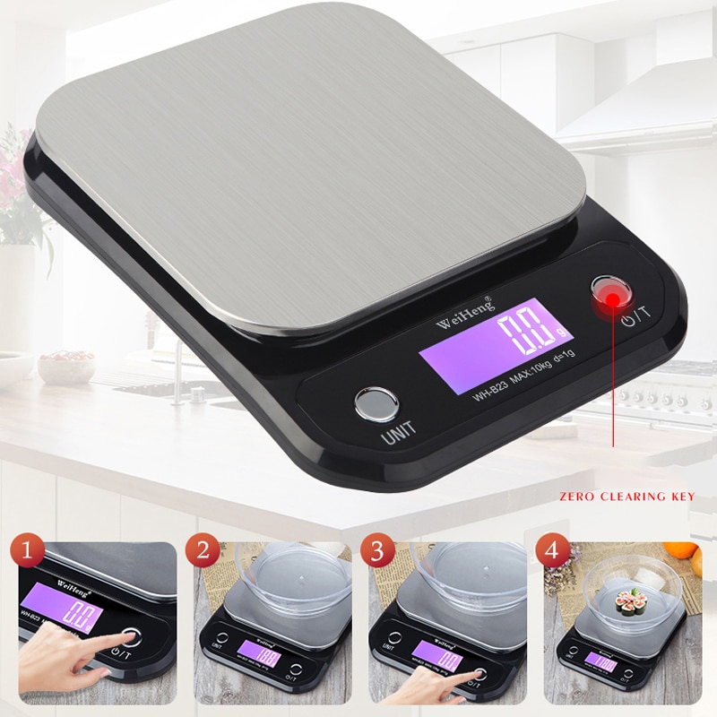 10kg/1g 3kg/5kg 0.1g Digital Scale Stainless Steel Weighting Scale Baking Precision Electronic Weight Kitchen Scale