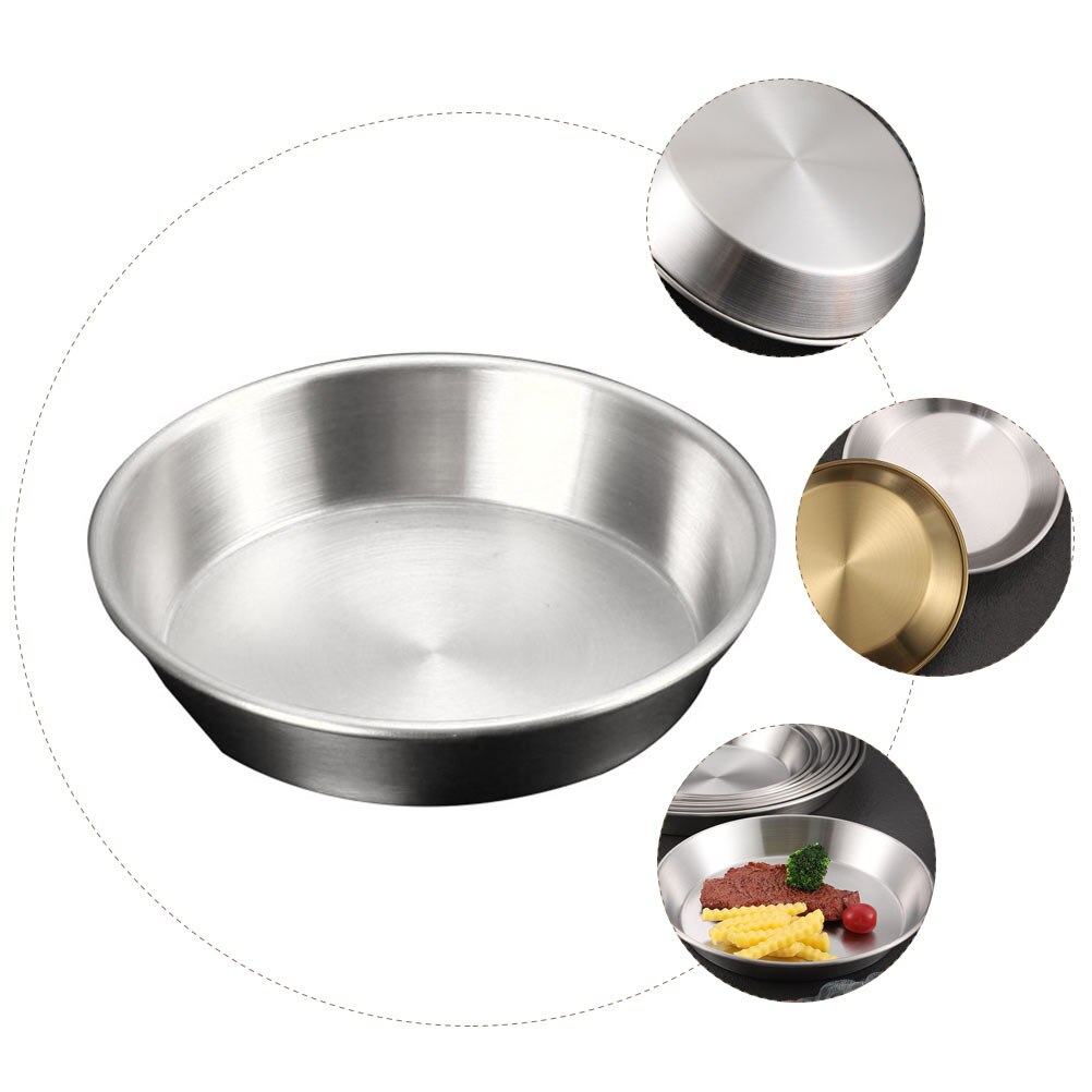 Stainless Steel Plate Multi-function Food Plate Portable Steak Plate Barbecue Supply