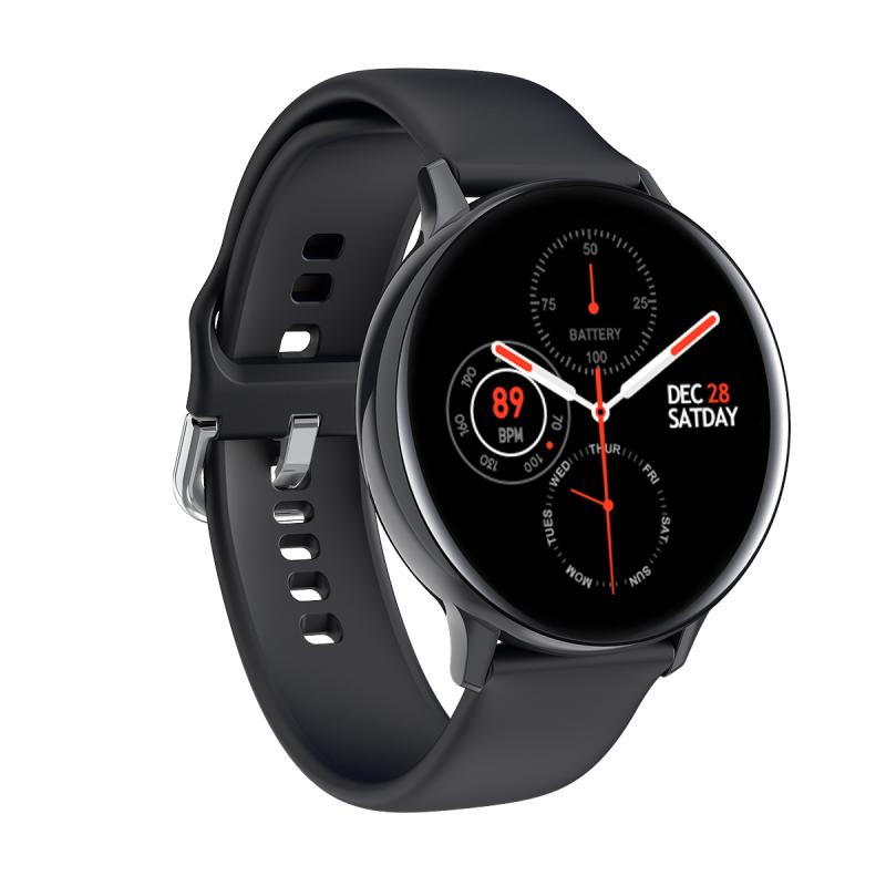 S20 ip68 vandtæt smart ur sport mænd børn fitness tracker blodtryk ppg + ecg teknologi puls til ios android: Sort