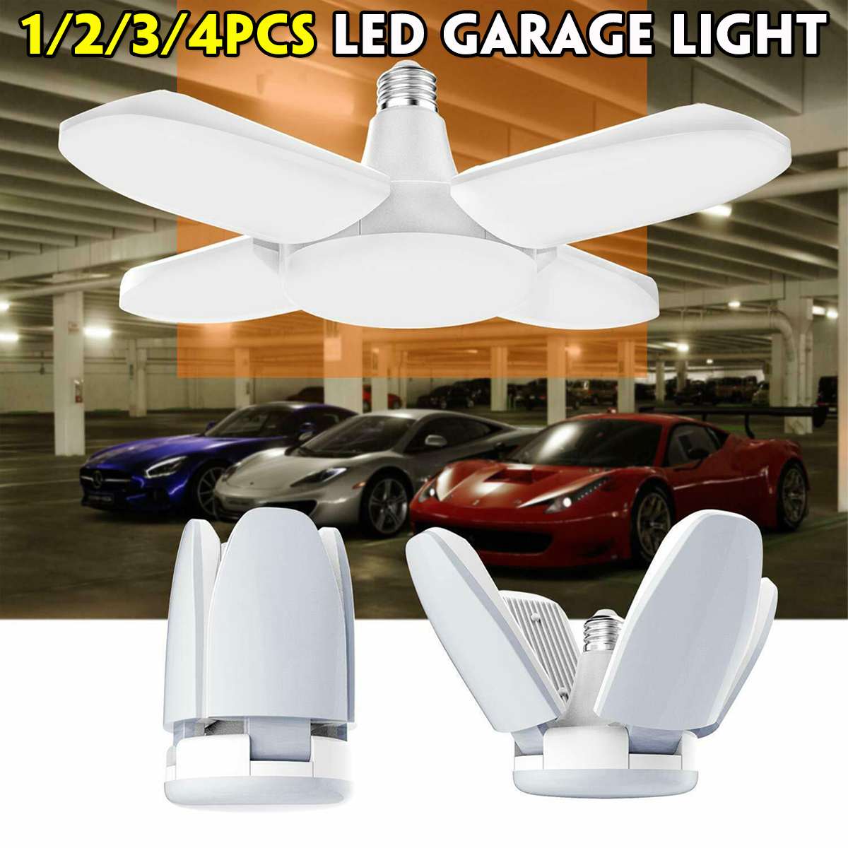 156 stk 60w 5600lm led deformerbar garagelampe  e27 85-265v loftslamper til garage/loft/kælder/hjem led lampe