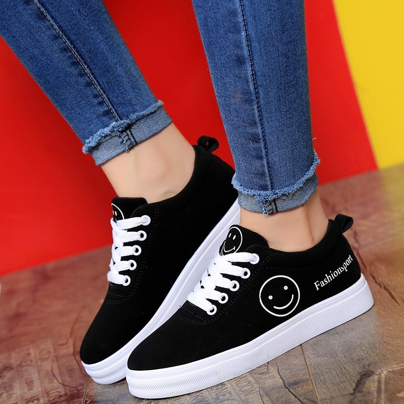 Kvinder lærredssko snøre fritidssko kvinde lejligheder student sneakers åndbare loafers dame espadriller