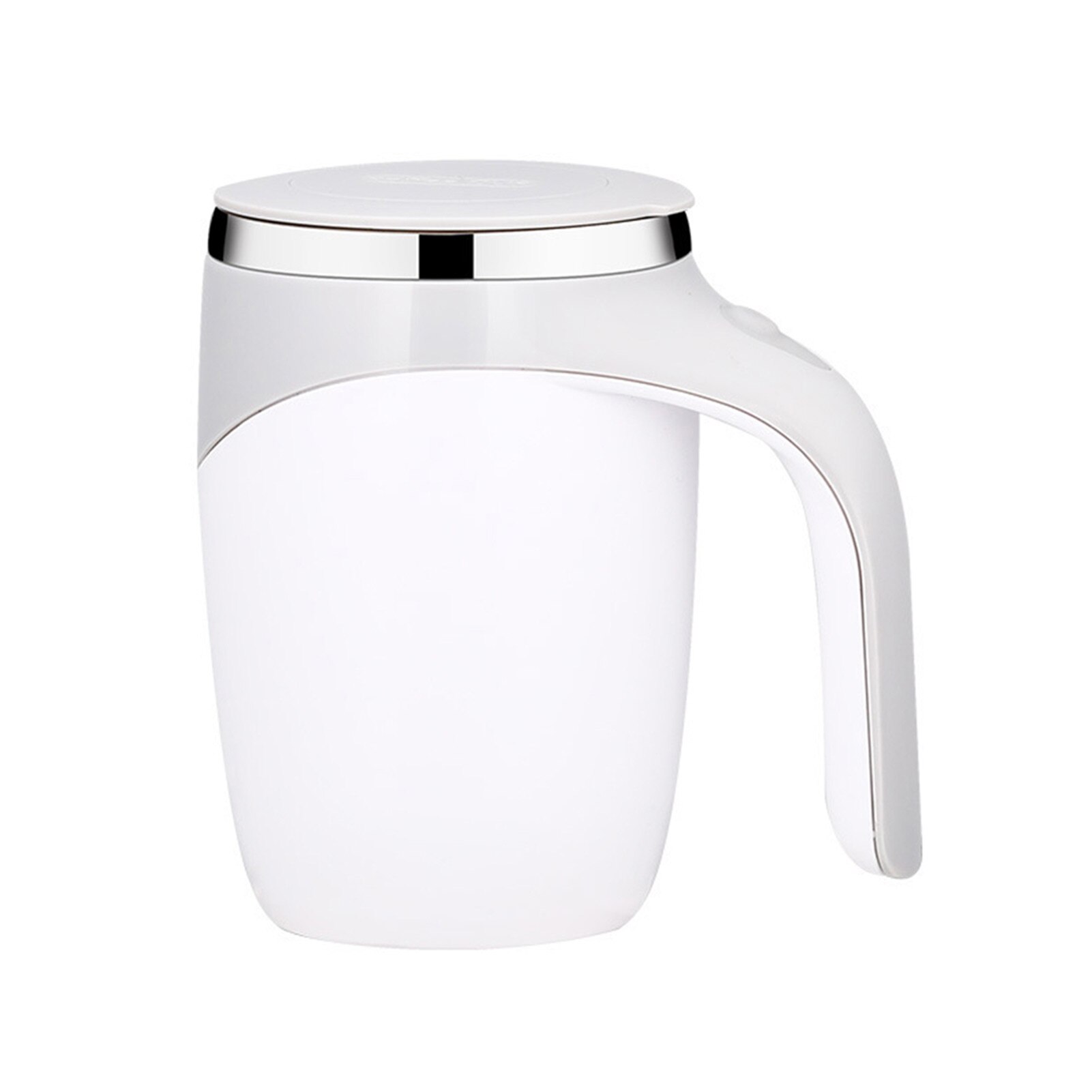 Kakaokontor mocka drinkware rostfritt stål smart magnetisk självrörande mugg isolerad dryckblandare batteridriven: Vit