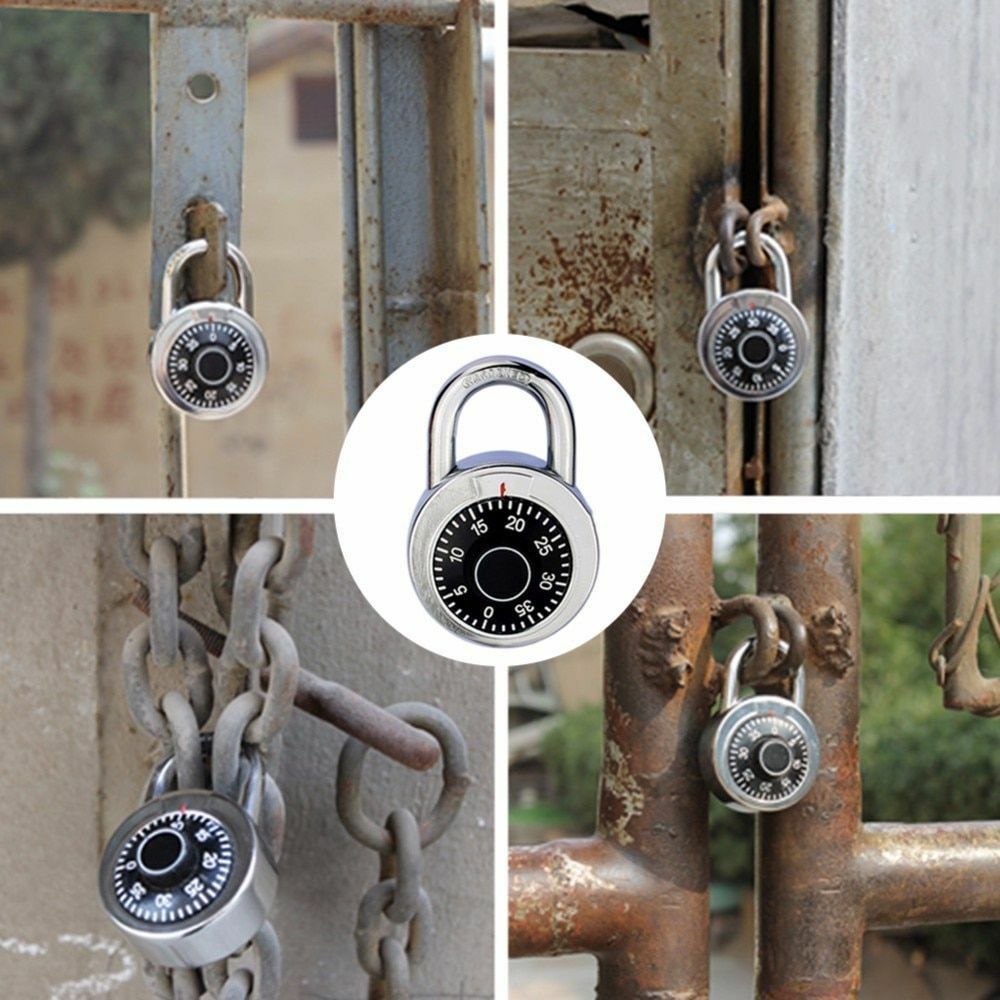 Rotary Padlock Digit Combination Code Lock Safe Dial Number Luggage Security