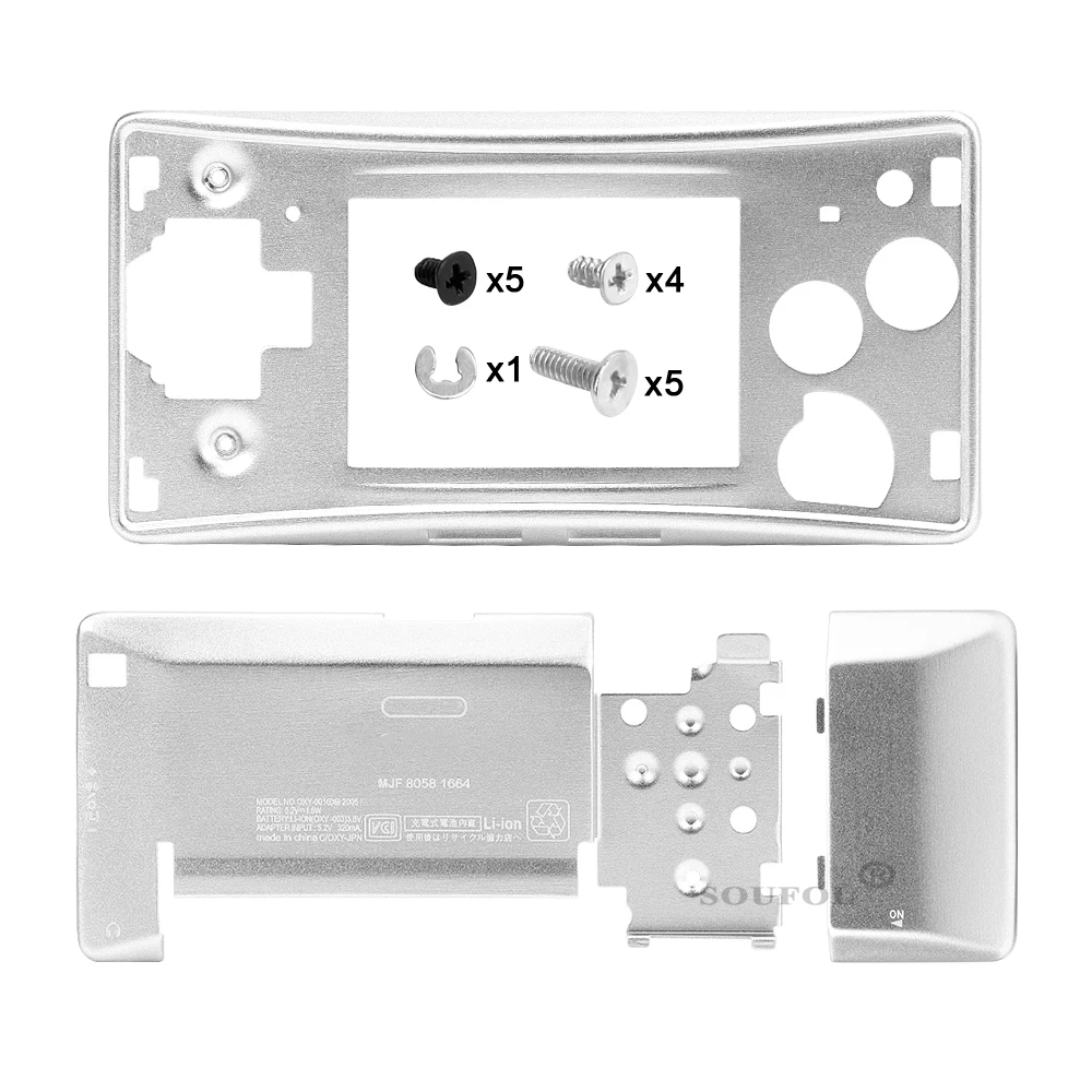 Carcasa de aluminio y Metal para GameBoy Micro, funda para GBM, accesorios de reparación,